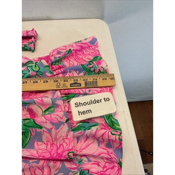 Lilly Pulitzer Cristiana Stretch Mini Dress Long Slv Floral Pink blossom size 8 - Picture 13 of 14